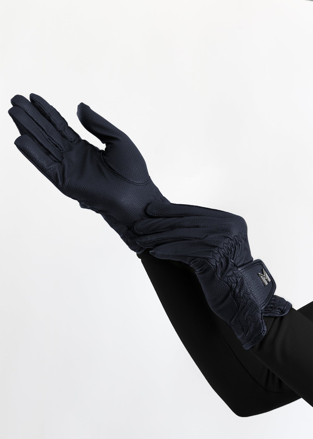 Maximilian Emblem Riding Gloves Navy