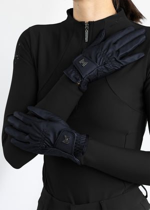 Maximilian Emblem Riding Gloves Navy