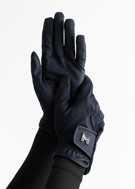 Maximilian Emblem Riding Gloves Navy
