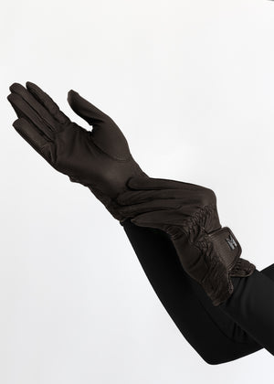 Maximilian Emblem Riding Gloves Chocolate
