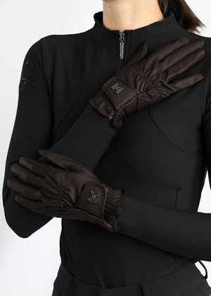 Maximilian Emblem Riding Gloves Chocolate
