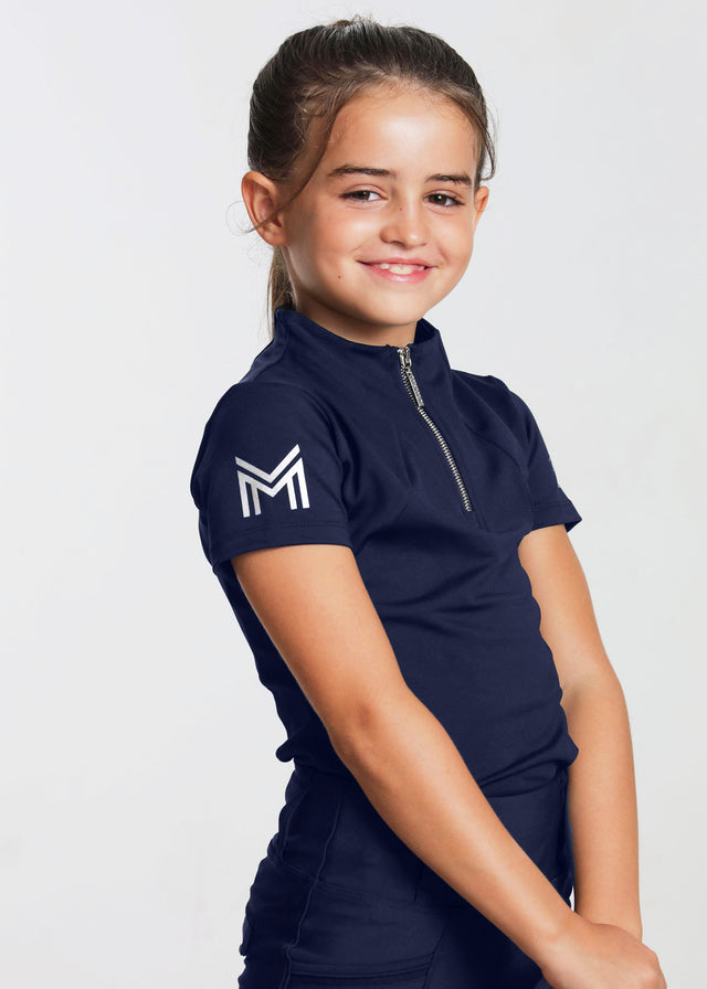 Maximilian Young Rider Short Sleeve Base Layer Navy