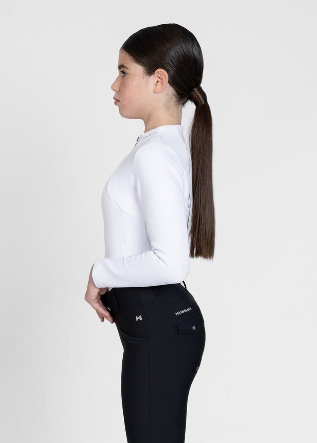 Maximilian Young Rider Winter Long Sleeve Base Layer White