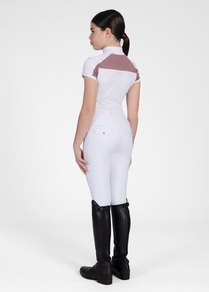 Maximilian Young Rider Aveen Short Sleeve Show Shirt White/Mauve