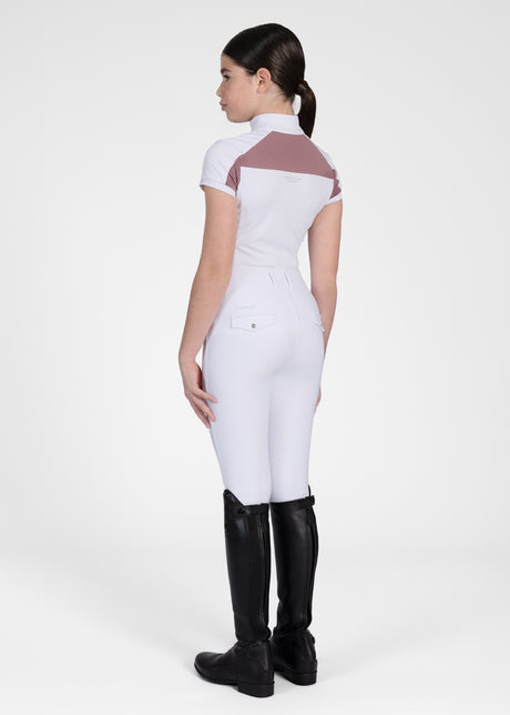 Maximilian Young Rider Aveen Short Sleeve Show Shirt White/Mauve