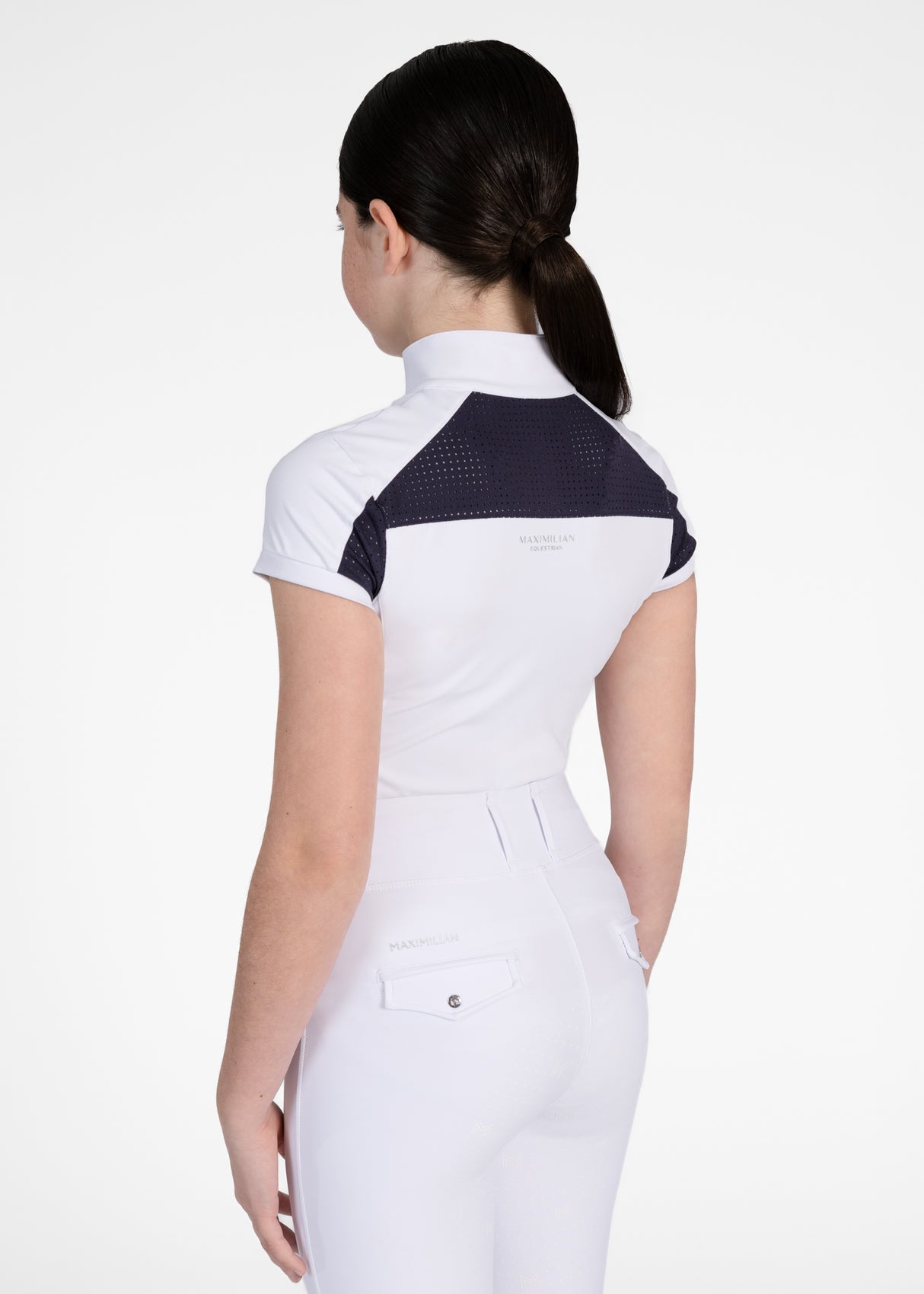 Maximilian Young Rider Aveen Short Sleeve Show Shirt White/Navy