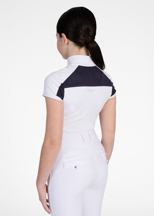 Maximilian Young Rider Aveen Short Sleeve Show Shirt White/Navy