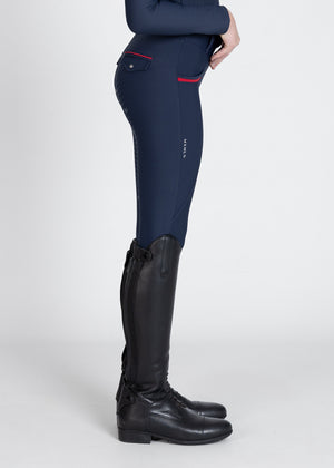 Maximilian Young Rider Pro Riding Leggings Navy/Red