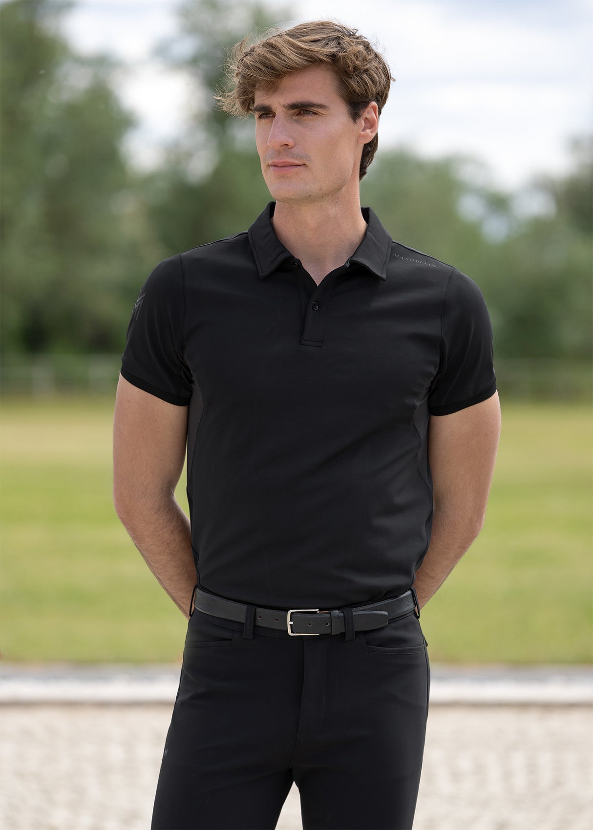Maximilian Cross Polo Shirt Black
