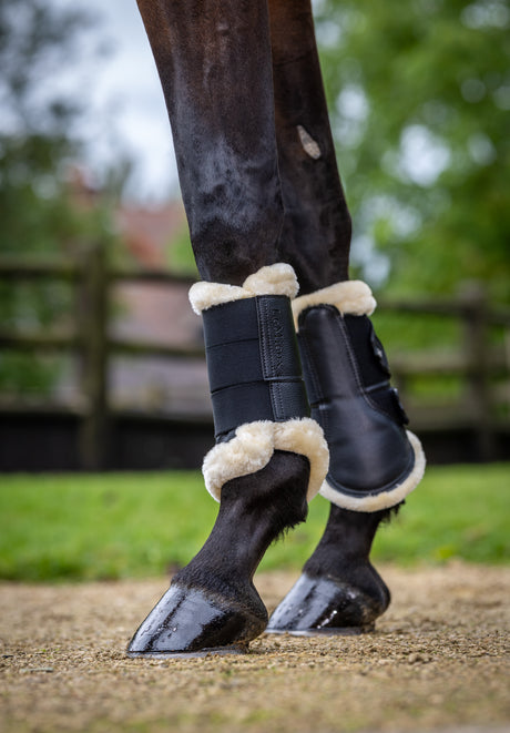 LeMieux Fleece Lined Brushing Boots Black/Natural