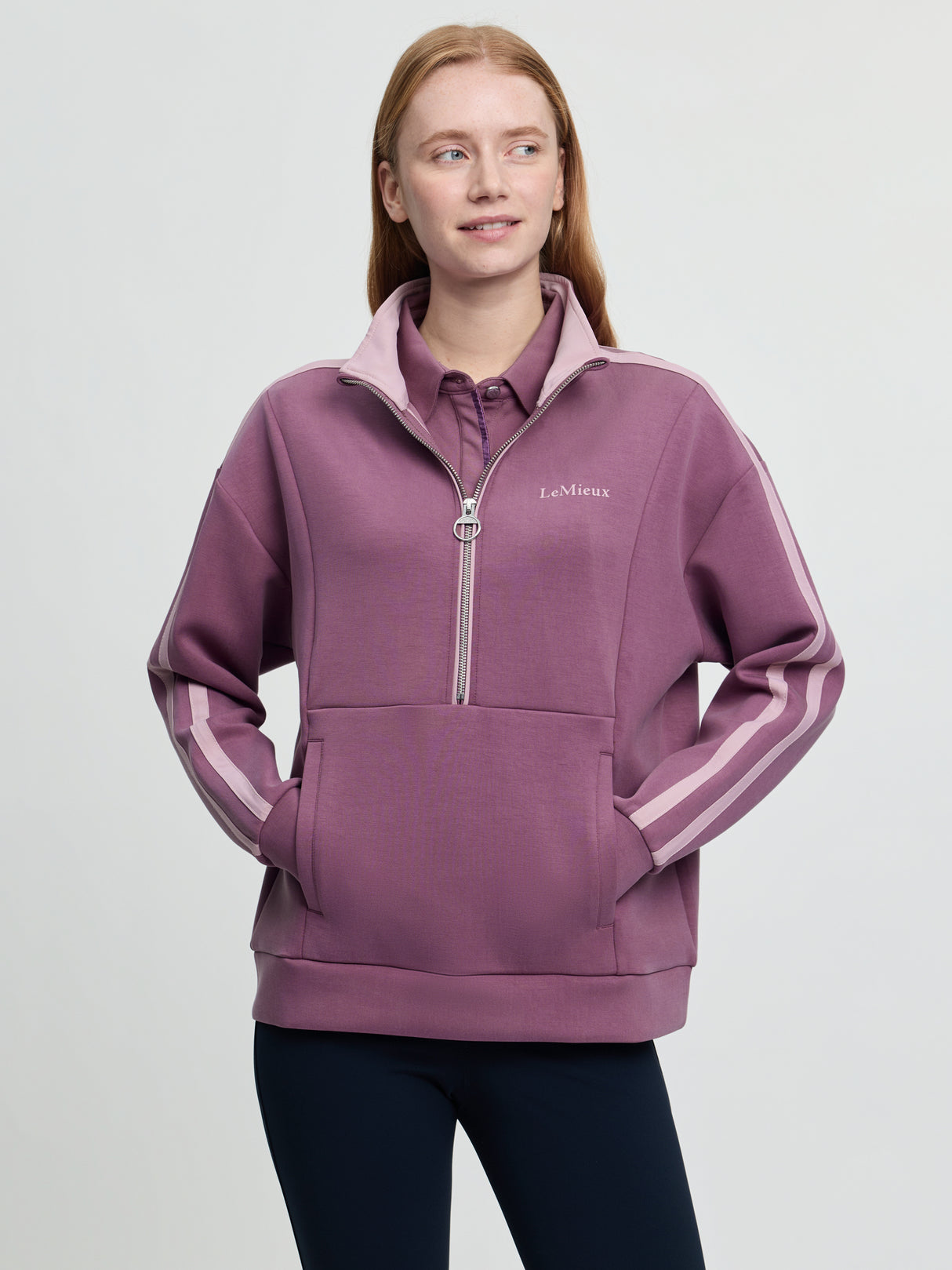 LeMieux Connie Half Zip Sweat Mallow