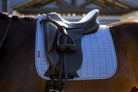 LeMieux Suede Dressage Square Saddle Pad Powder Blue