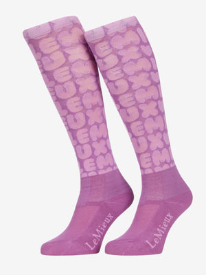LeMieux Footsie Socks Bubble Font Fondant