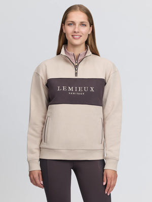 LeMieux Heritage Quarter Zip Sweater Stone