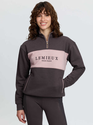 LeMieux Heritage Quarter Zip Sweater Cocoa