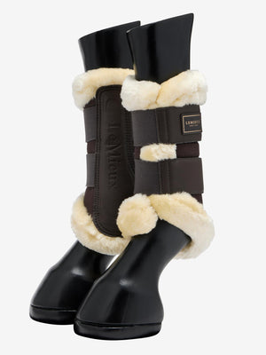 LeMieux Heritage Fleece Edged Brushing Boots Cocoa