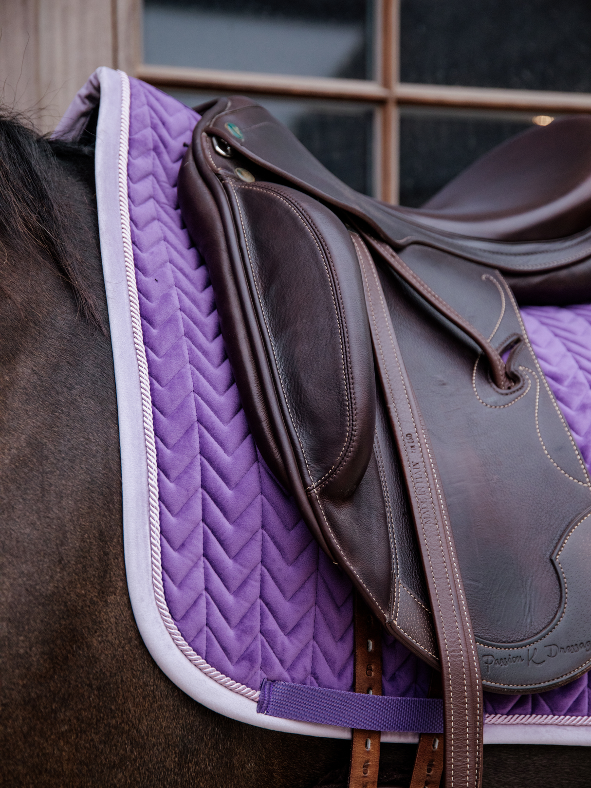 Kentucky Velvet Contrast Dressage Saddle Pad Royal Purple