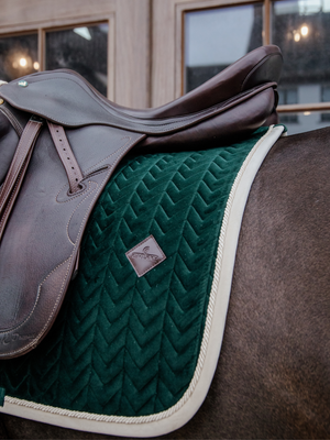 Kentucky Velvet Contrast Dressage Saddle Pad Pine Green