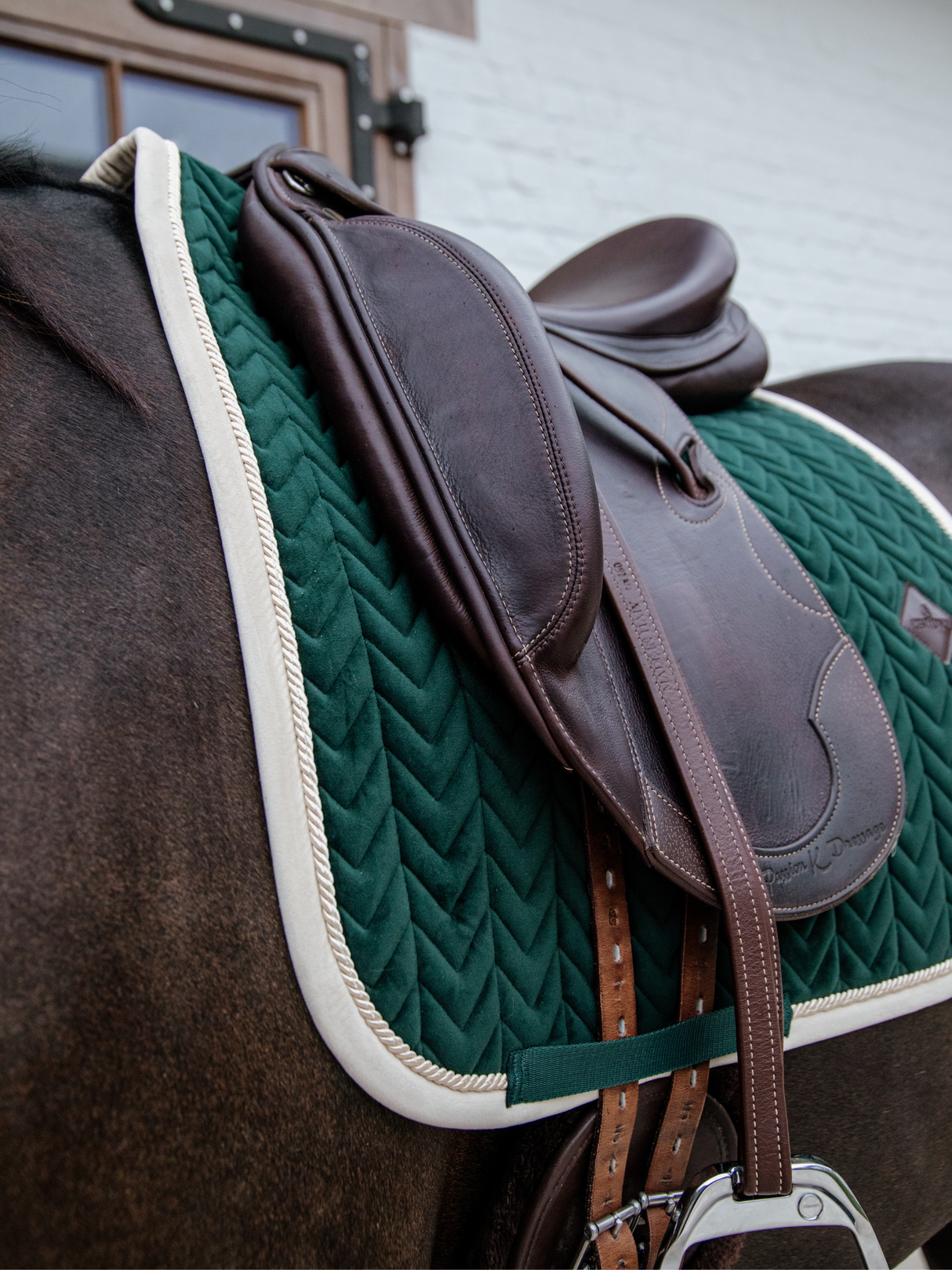 Kentucky Velvet Contrast Dressage Saddle Pad Pine Green