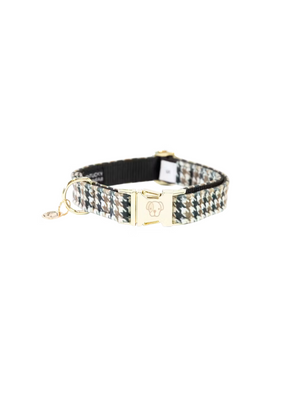 Kentucky Pied-de-Poule Dog Collar Brown