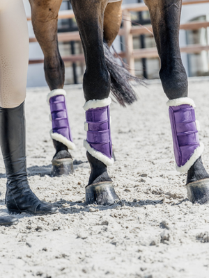 Kentucky Velvet Contrast Brushing Boots Purple