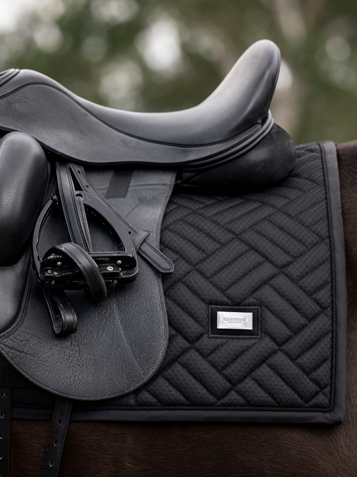 Equestrian Stockholm Modern Mesh Dressage Saddle Pad Black