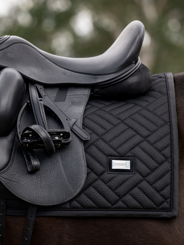 Equestrian Stockholm Modern Mesh Dressage Saddle Pad Black