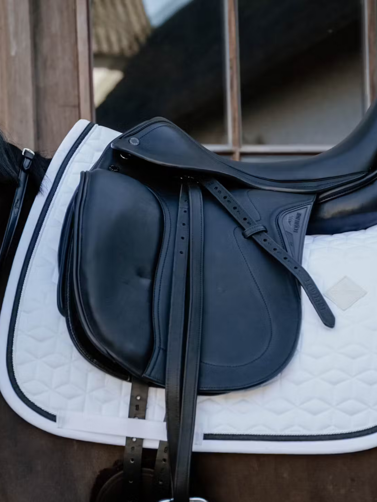 Kentucky Glitter Rope Dressage Saddle Pad White/Black