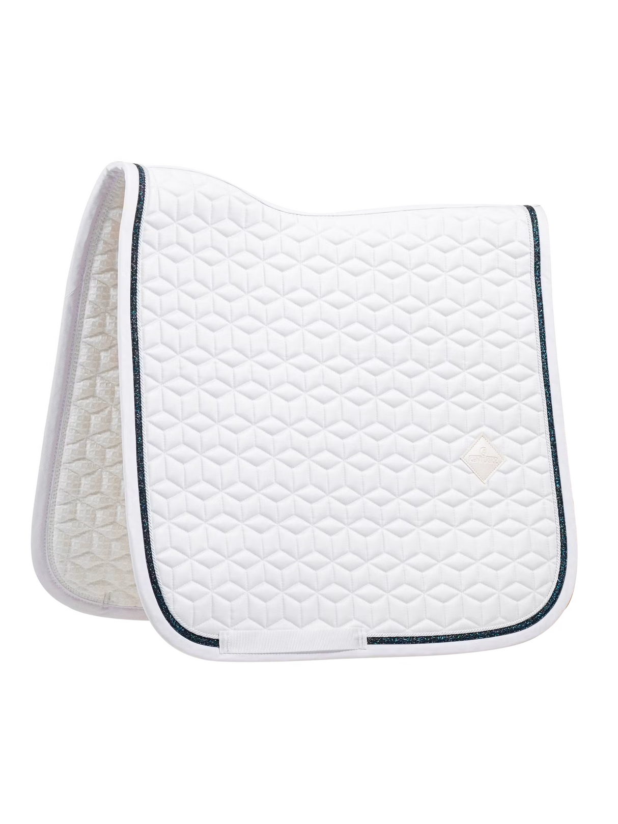 Kentucky Glitter Rope Dressage Saddle Pad White/Black