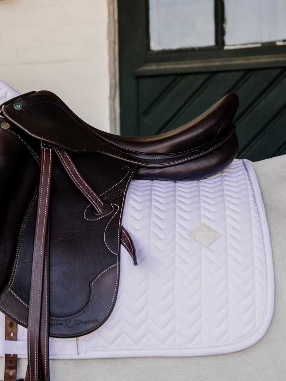 Kentucky Fishbone Dressage Saddle Pad White