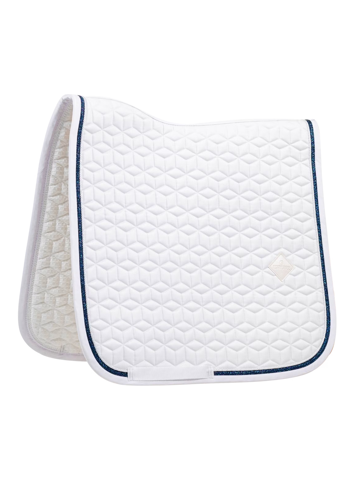 Kentucky Glitter Rope Dressage Saddle Pad White/Navy