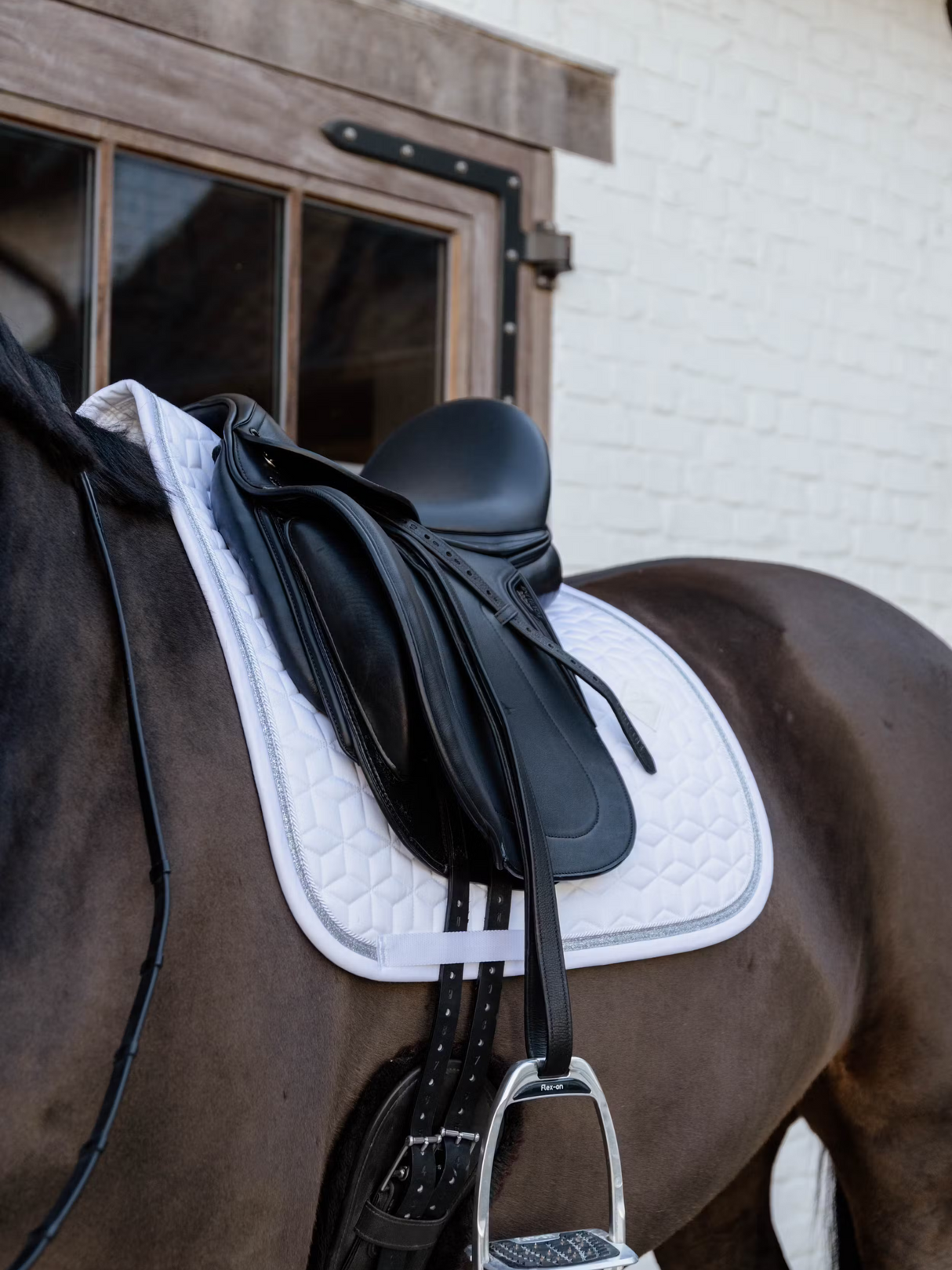 Kentucky Glitter Rope Dressage Saddle Pad White