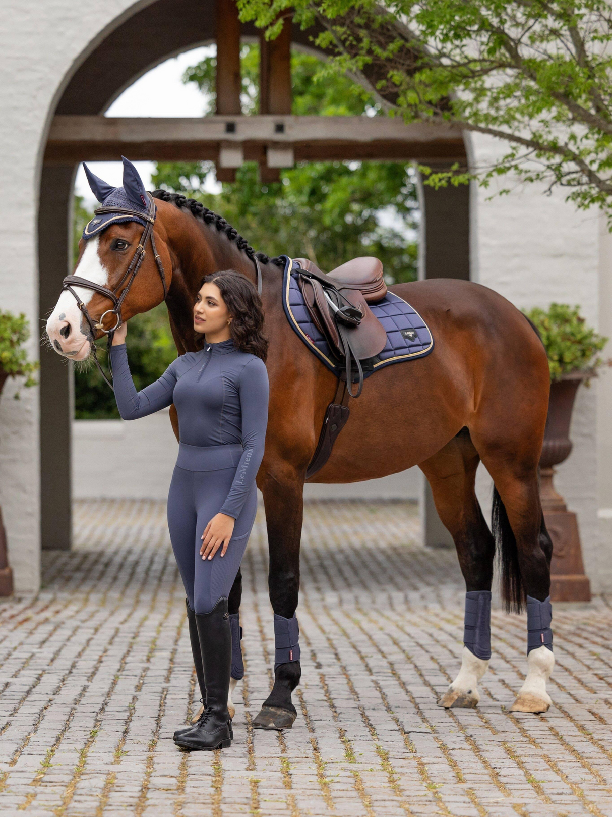 LeMieux Loire Classic Close Contact Square Saddle Pad Dusk Blue