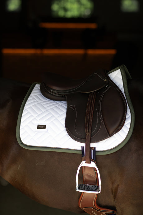 Equestrian Stockholm Modern Jump Saddle Pad White Striking Valley