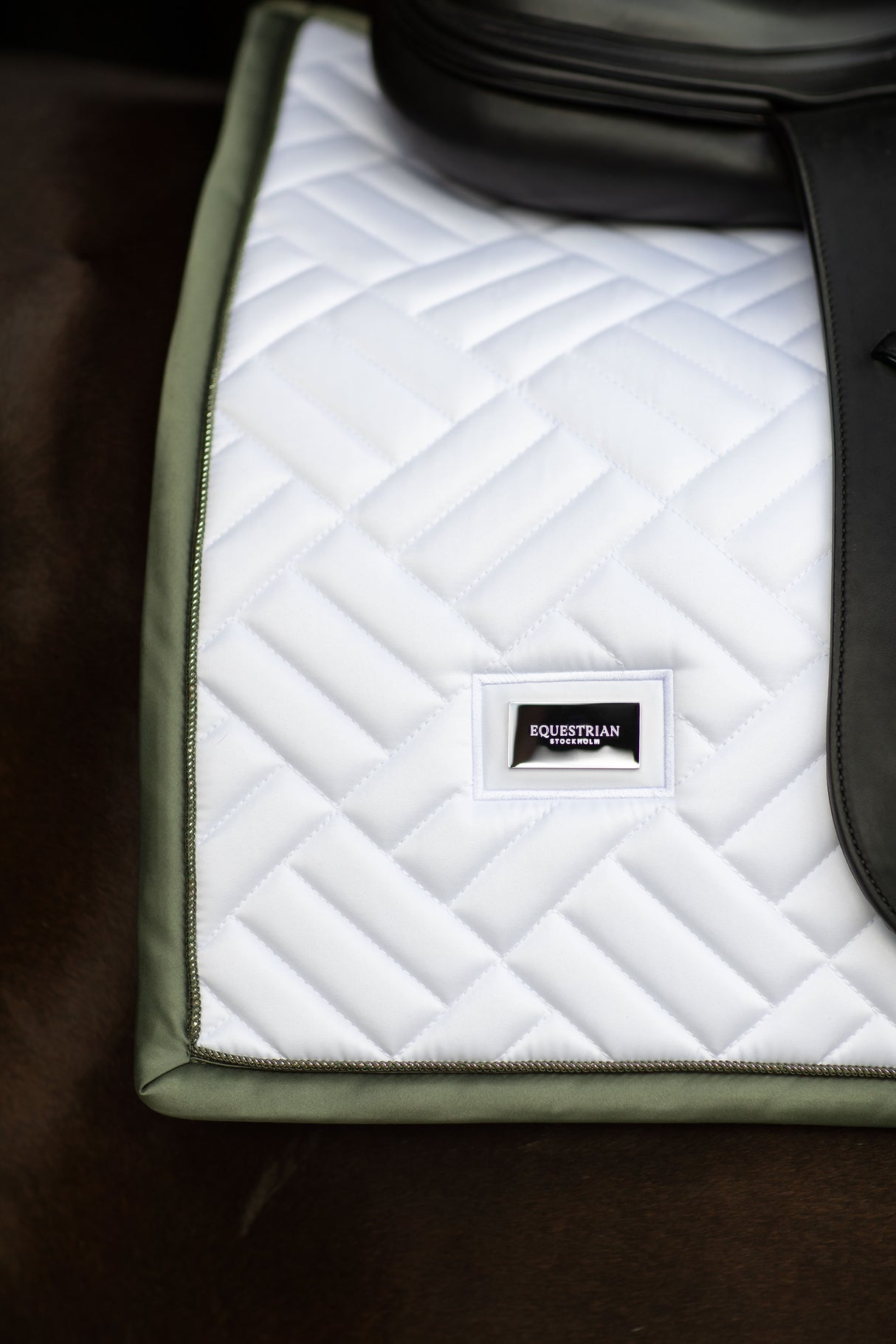 Equestrian Stockholm Modern Dressage Saddle Pad White Striking Valley