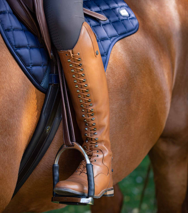 Premier Equine Maurizia Ladies Lace Front Leather Riding Boots Cognac