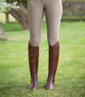 Premier Equine Maurizia Ladies Lace Front Leather Riding Boots Brown