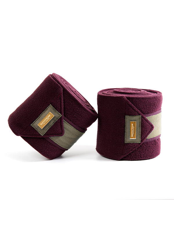 Equestrian Stockholm Bandages Merlot Crystal Gold