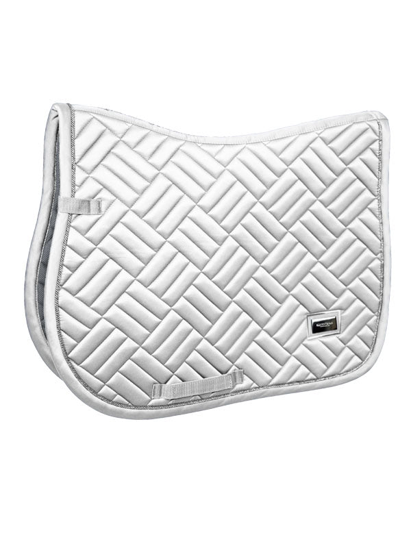 Equestrian Stockholm Modern Jump Saddle Pad White Perfection Silver