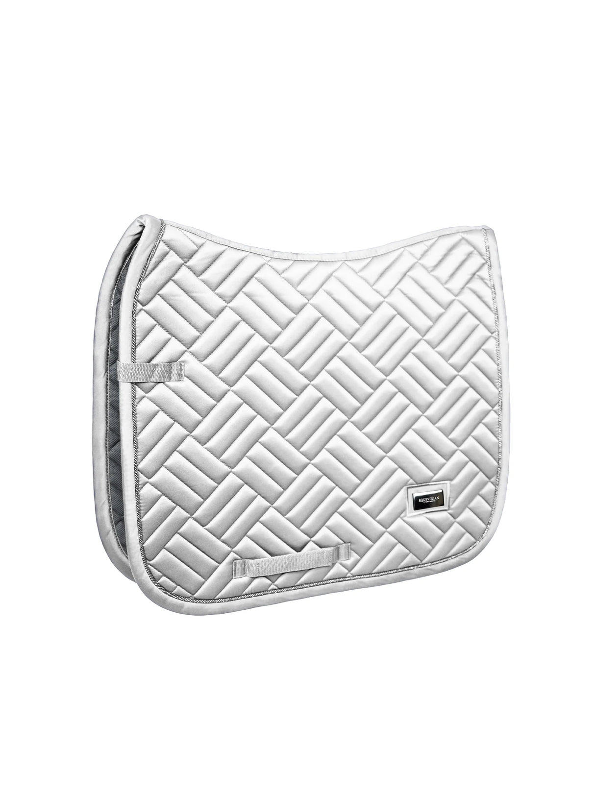 Equestrian Stockholm Modern Dressage Saddle Pad White Perfection Silver