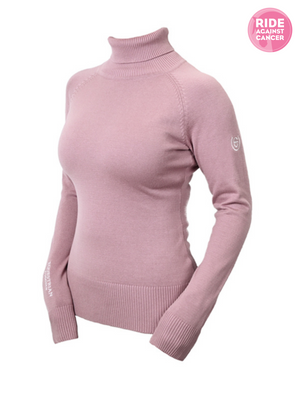 Equestrian Stockholm Knitted Polo Top Pink