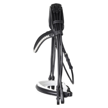 SD Design Belissimo II Rolled Double Bridle Black/White