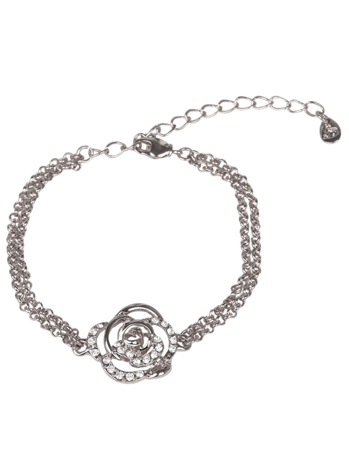 SD Design Diamond Rose Bracelet Silver