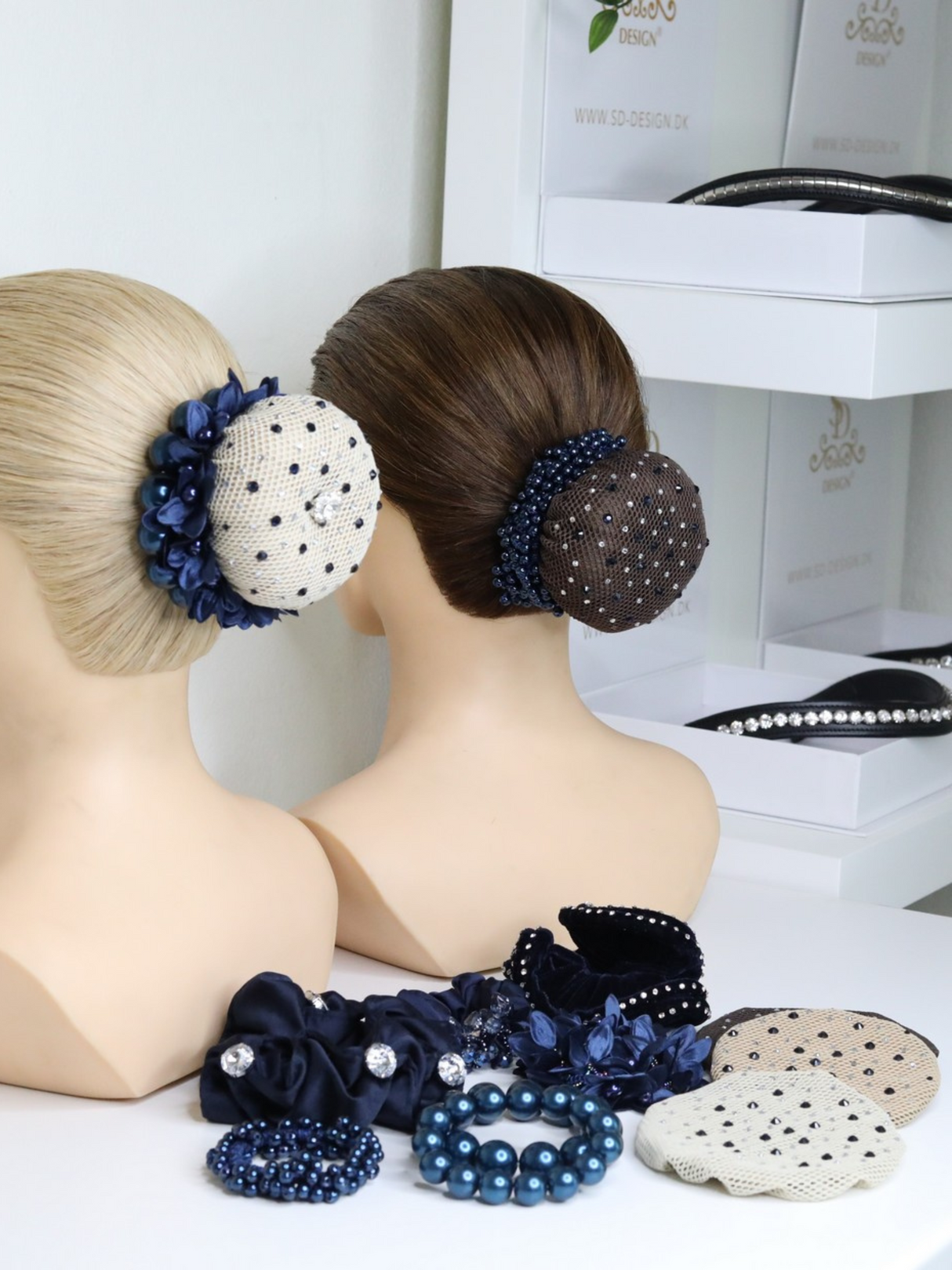 SD Design Clarissa Hair Net Navy Crystal