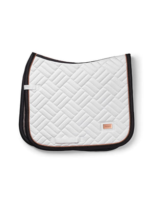 Equestrian Stockholm Dressage Saddle Pad Modern White Dark Ocean