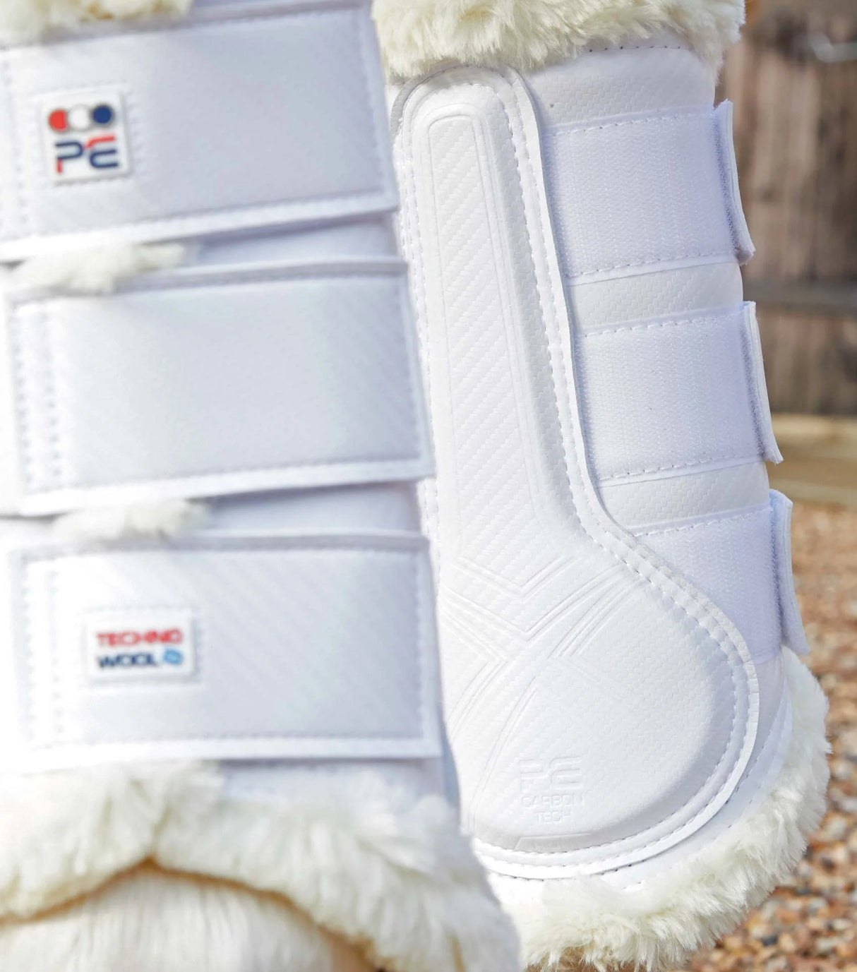 Premier Equine Techno Wool Brushing Boots White