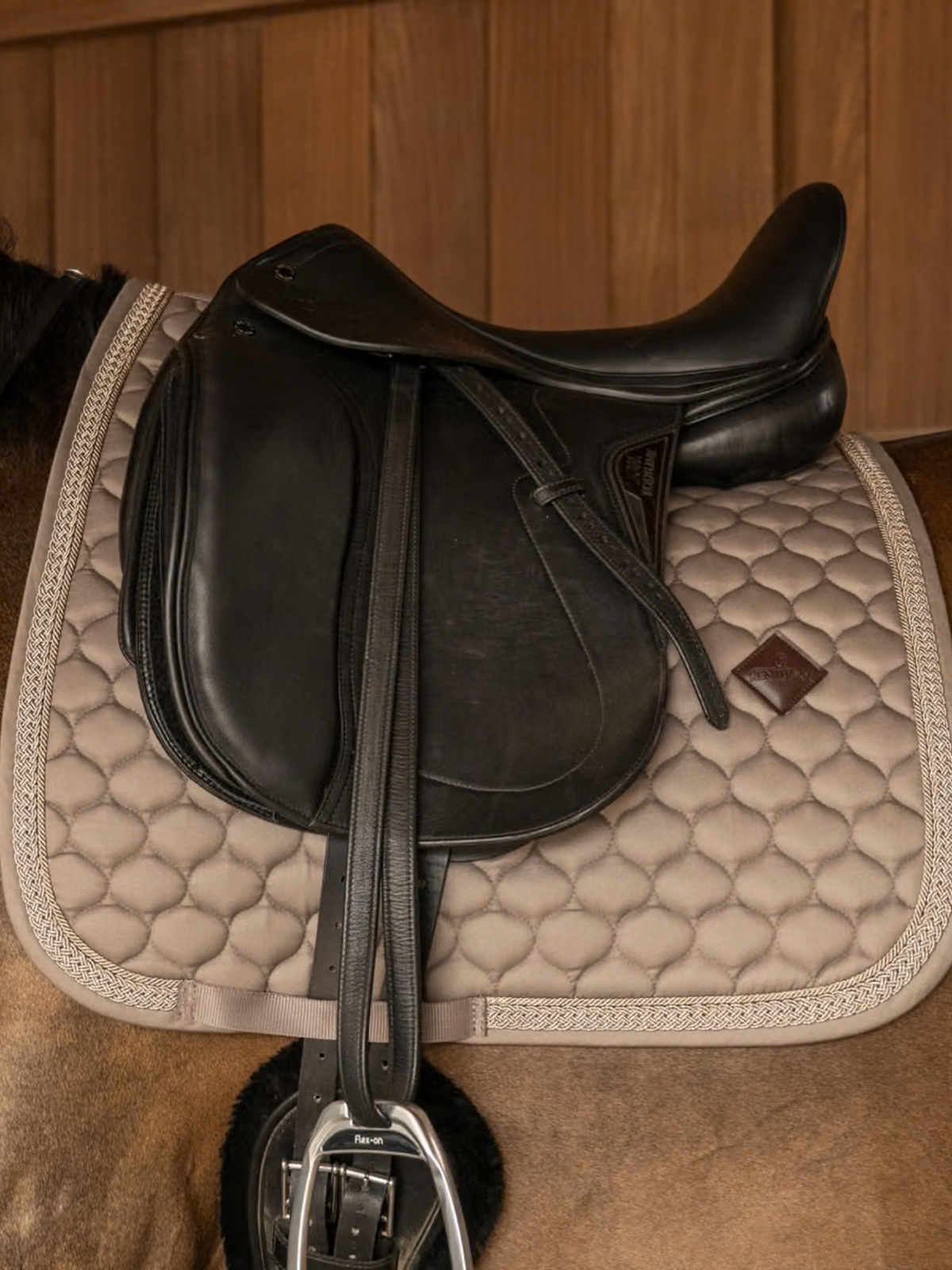 Kentucky Onion Plaited Glitter Rope Dressage Saddle Pad Beige