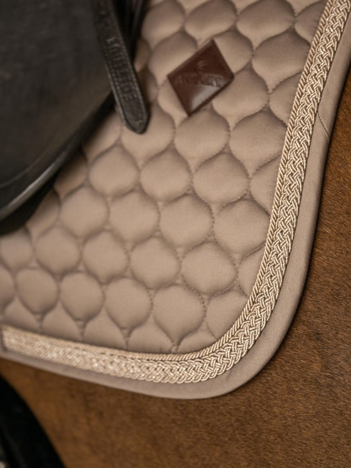 Kentucky Onion Plaited Glitter Rope Dressage Saddle Pad Beige