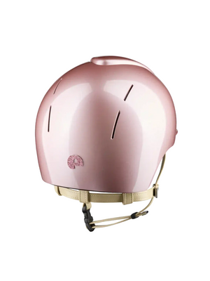 KEP Smart Nova Helmet Metal Polish Pink - Pink Star - Cream Chinstrap