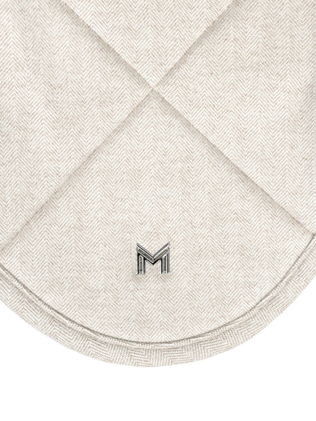 Maximilian Herringbone Ear Bonnet Beige